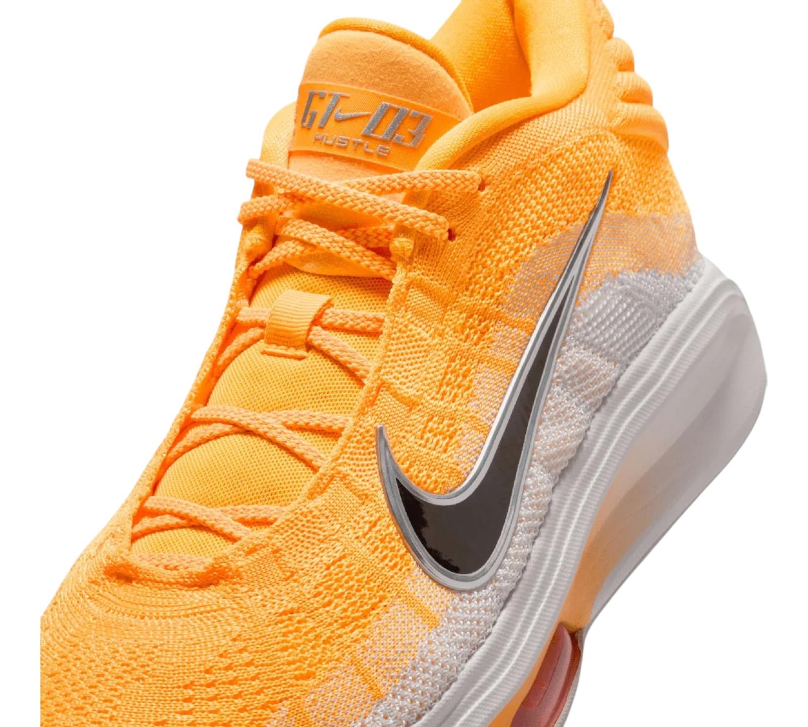 NIKE AIR ZOOM GT HUSTLE 3 LASER ORANGE METALLIC SILVER