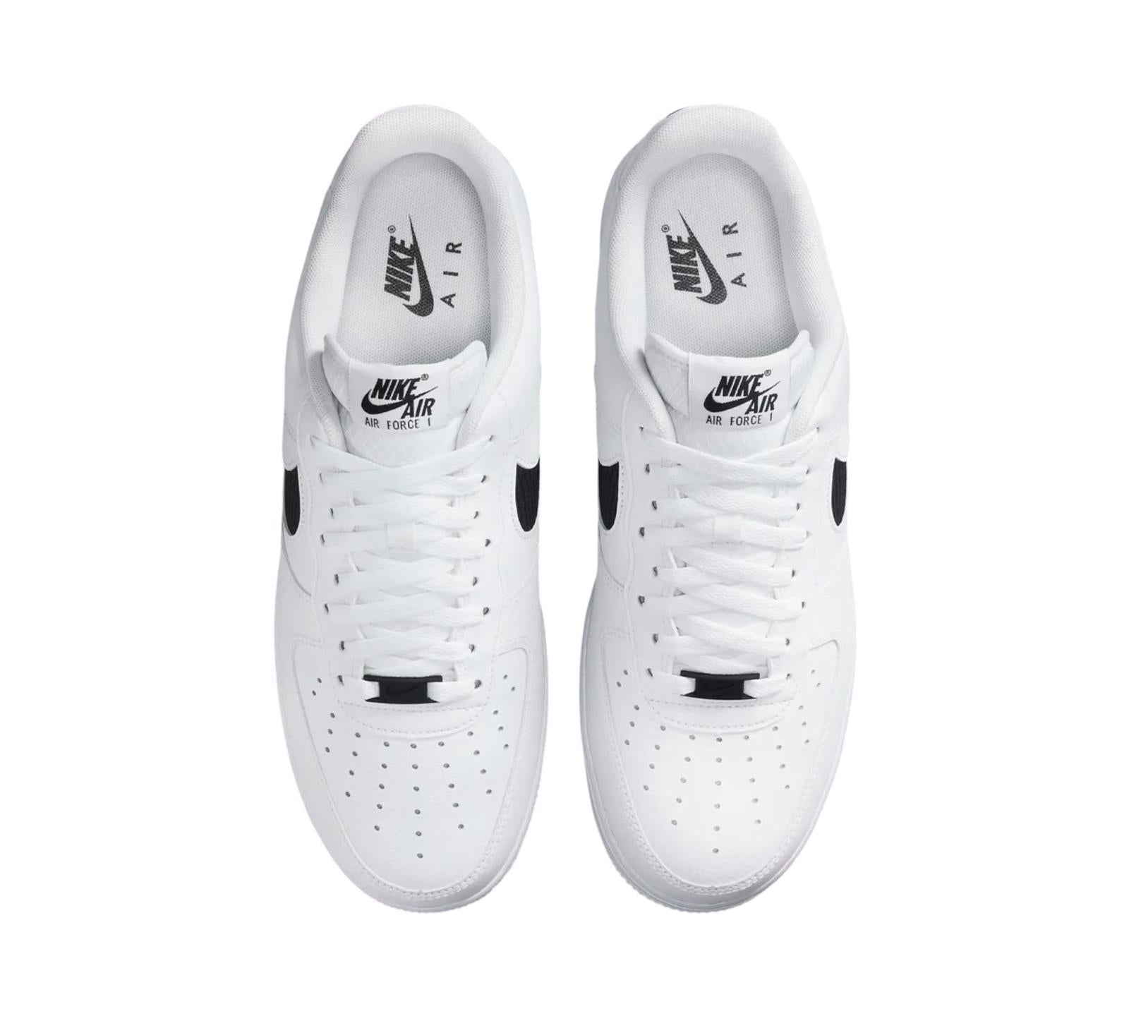 NIKE AIR FORCE 1 LOW SE NYLON SWOOSH WHITE BLACK