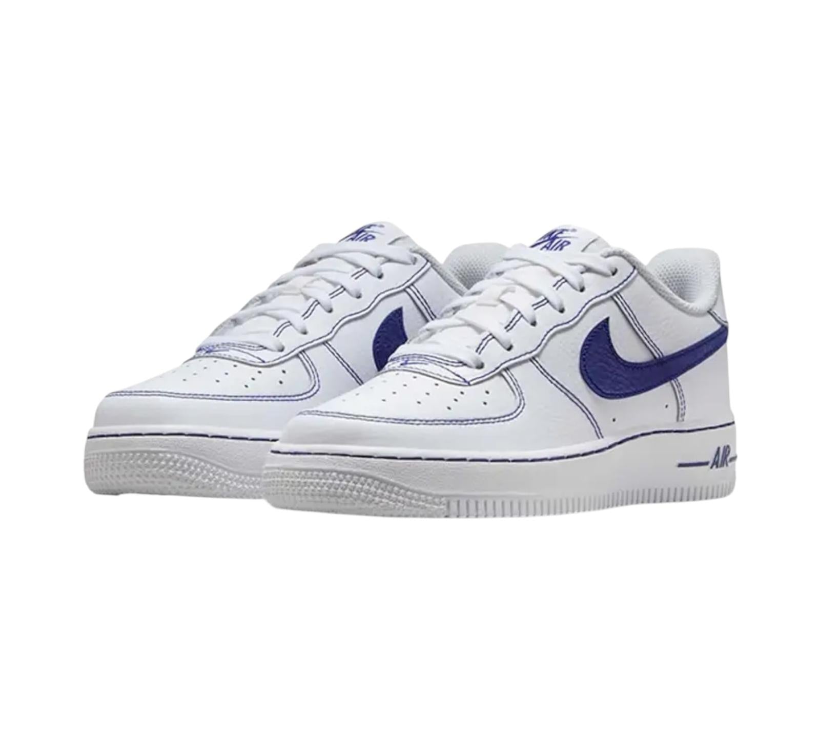 NIKE AIR FORCE 1 LV8 GS WHITE DEEP ROYAL BLUE