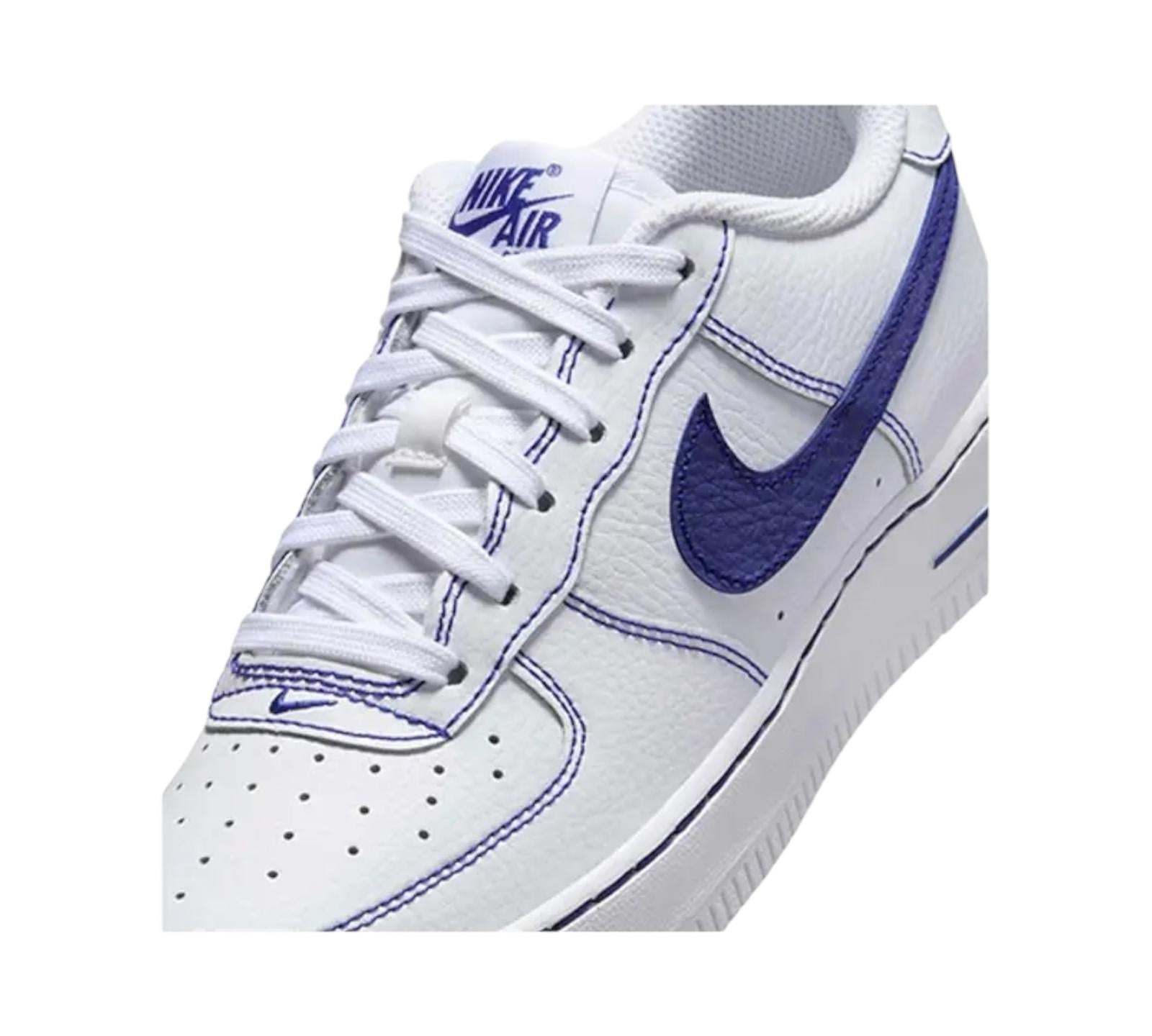 NIKE AIR FORCE 1 LV8 GS WHITE DEEP ROYAL BLUE