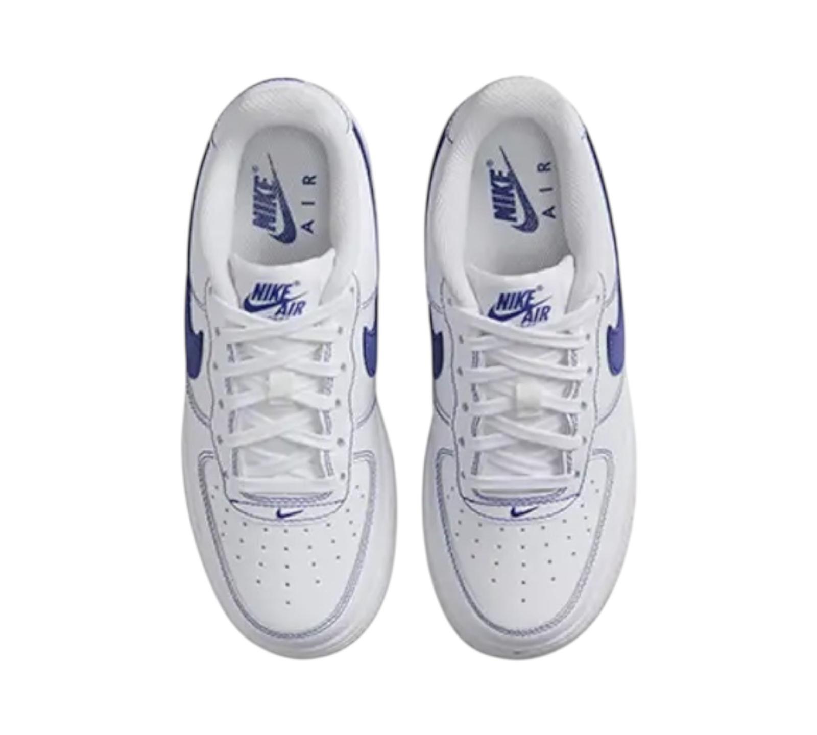 NIKE AIR FORCE 1 LV8 GS WHITE DEEP ROYAL BLUE