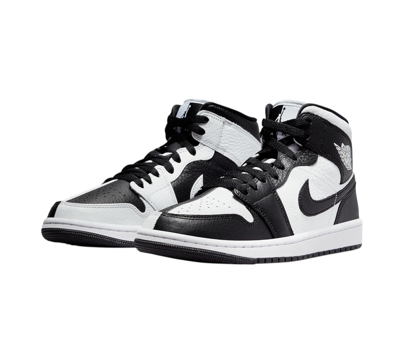 JORDAN 1 MID SPLIT BLACK WHITE