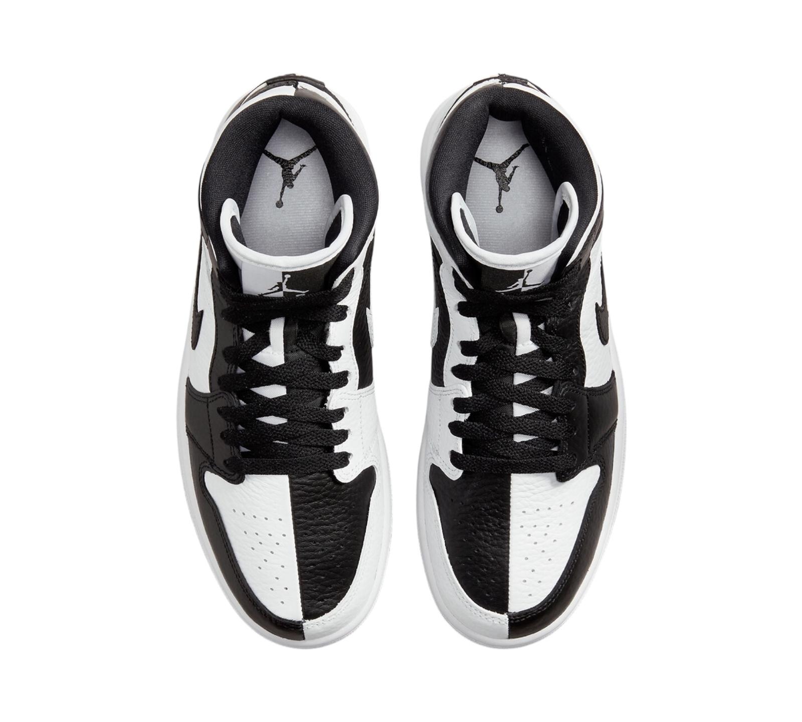 JORDAN 1 MID SPLIT BLACK WHITE