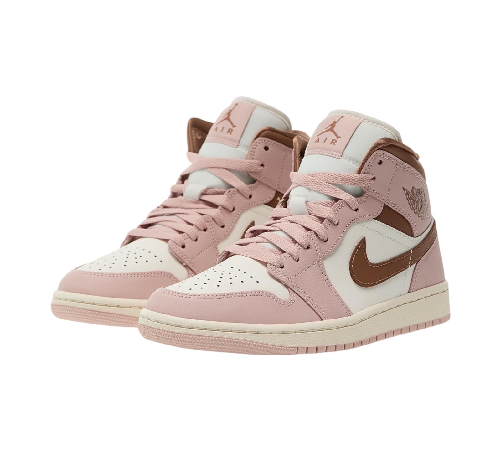 JORDAN 1 MID PINK OXFORD BROWN