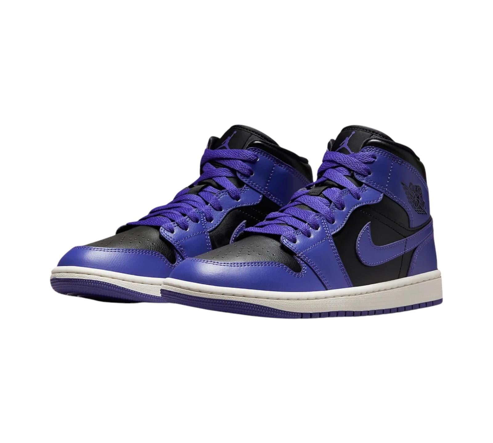 JORDAN 1 MID PURPLE BLACK