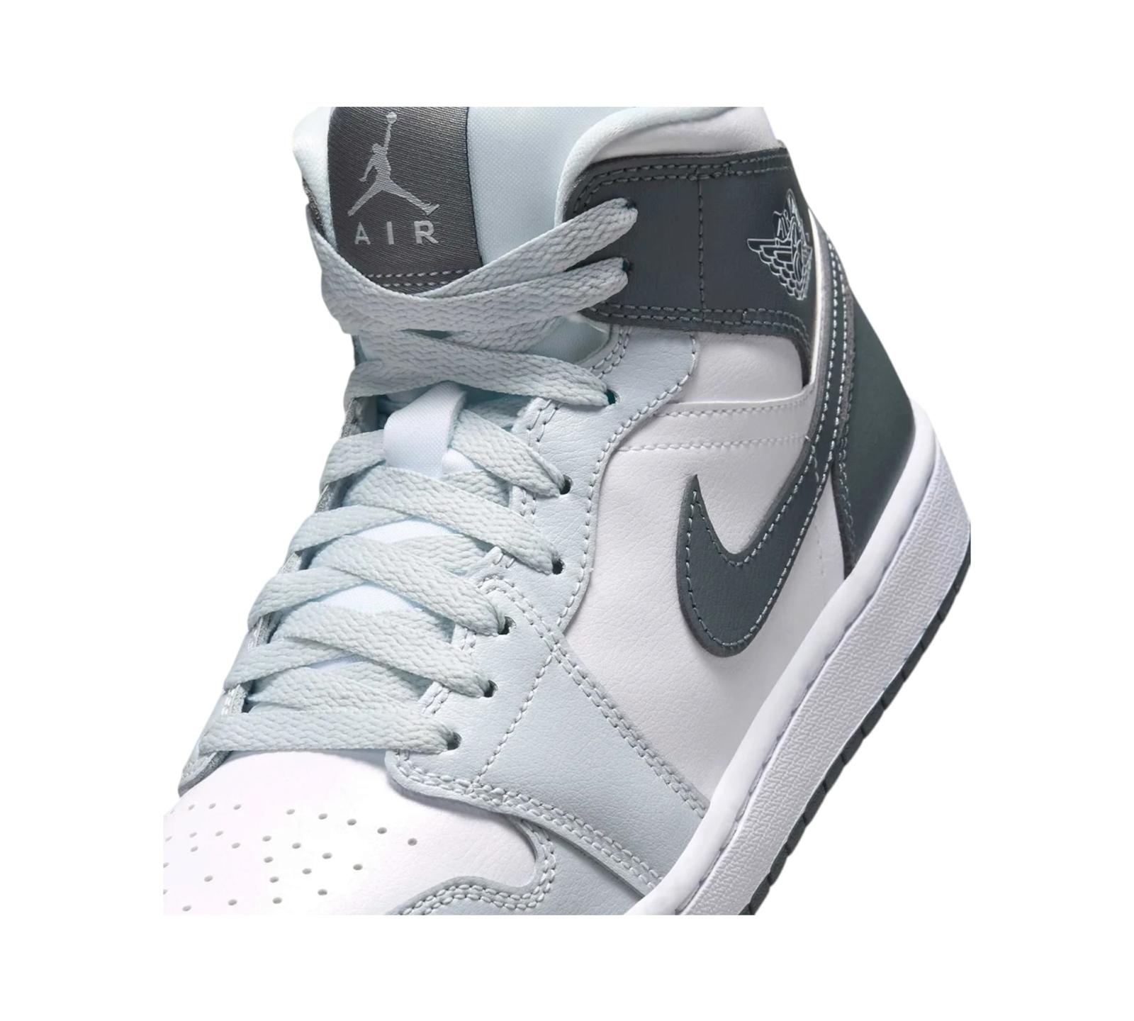 JORDAN 1 MID WHITE SMOKE GREY