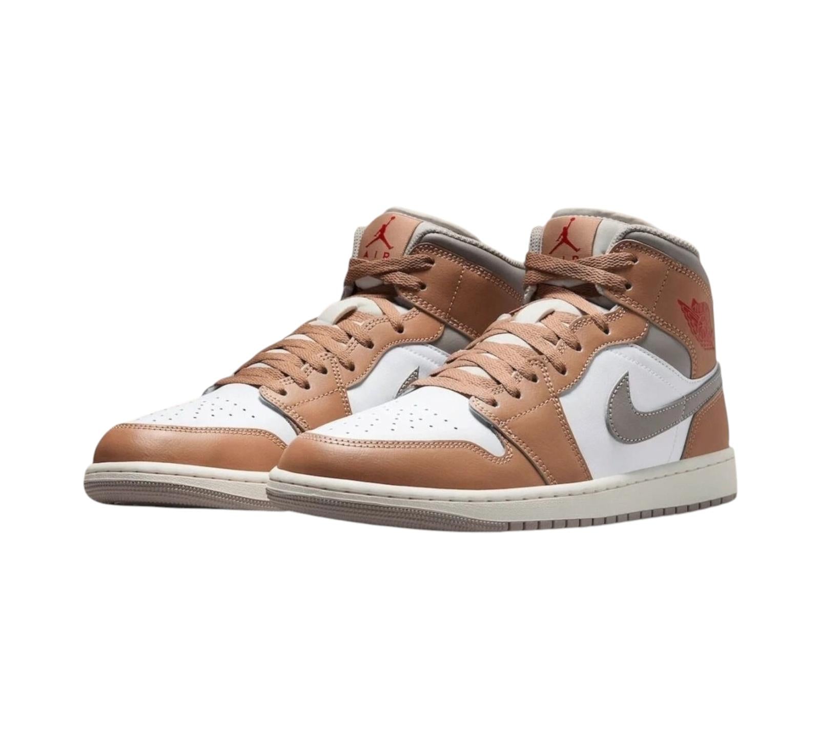 JORDAN 1 MID RATTAN WHITE COLLEGE GREY