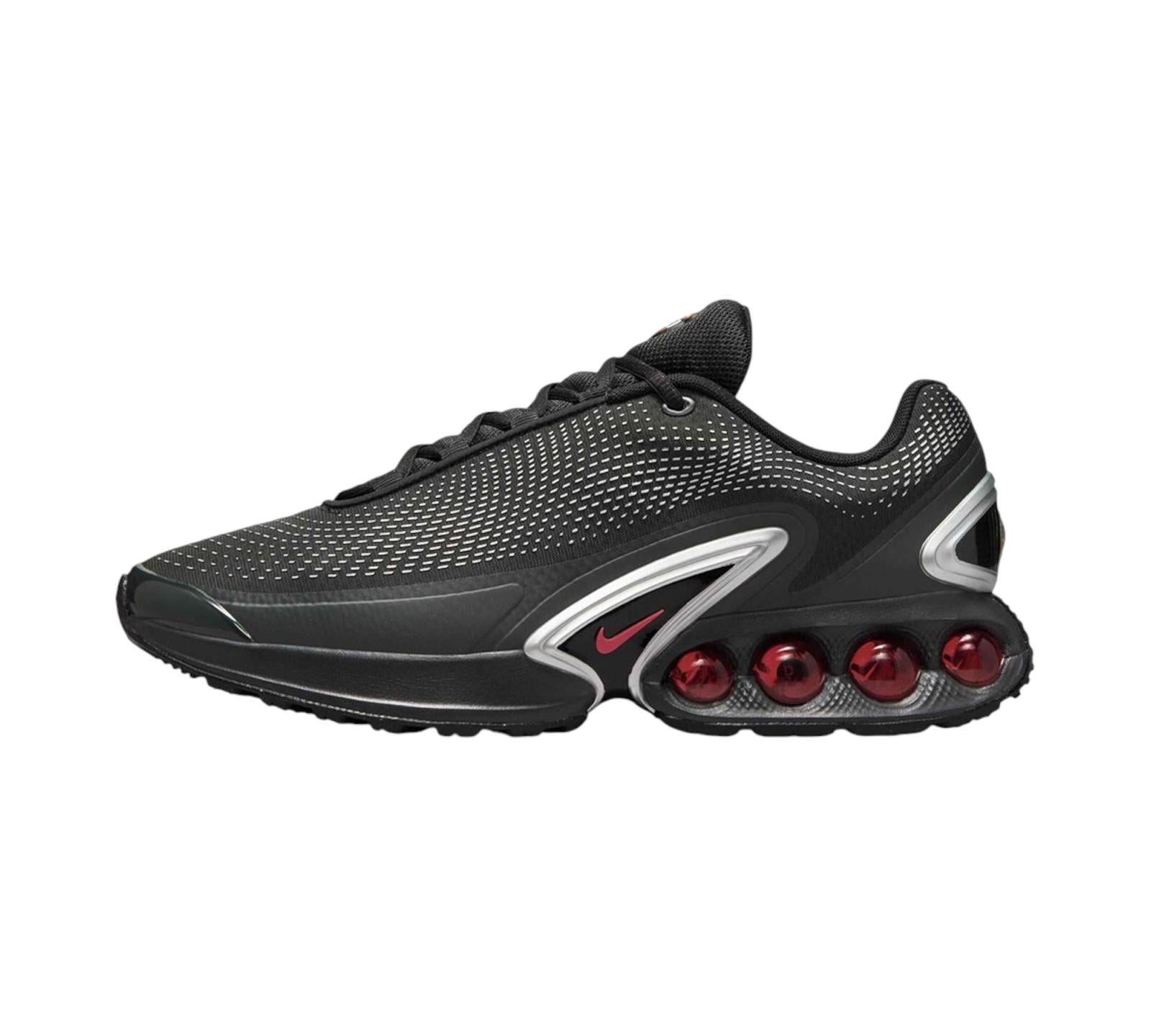 NIKE AIR MAX DN BLACK METALLIC SILVER RED