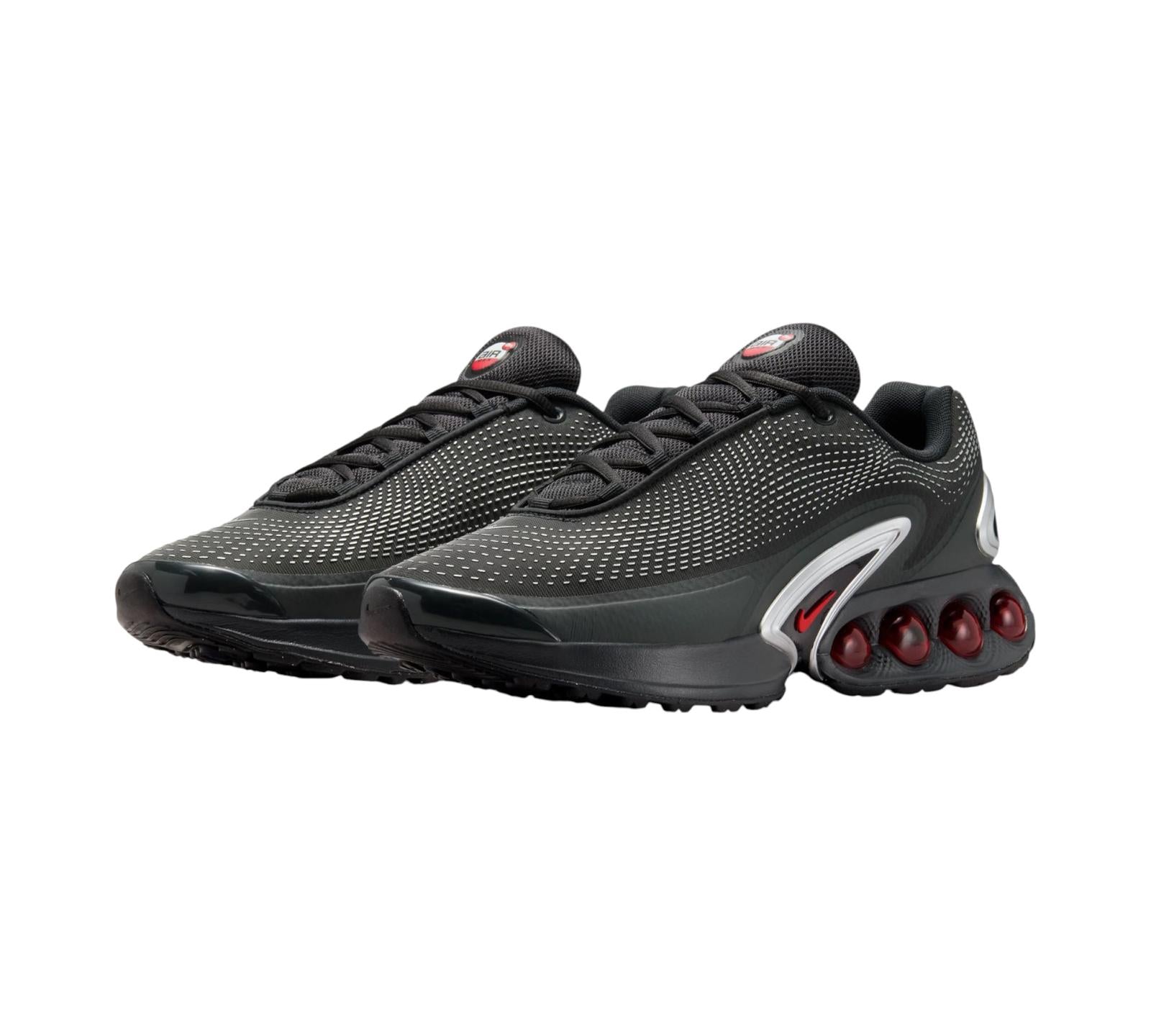 NIKE AIR MAX DN BLACK METALLIC SILVER RED