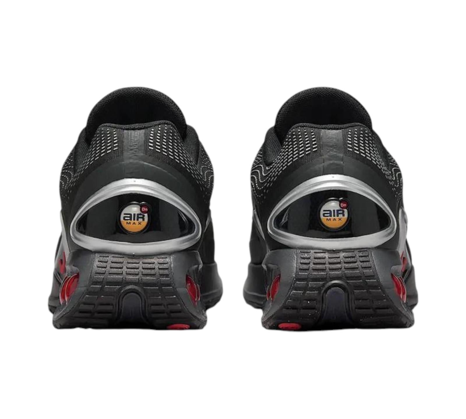 NIKE AIR MAX DN BLACK METALLIC SILVER RED