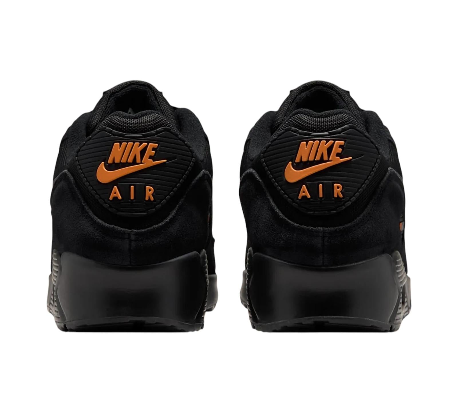 NIKE AIR MAX 90 BLACK METALLIC COOL GREY ORANGE