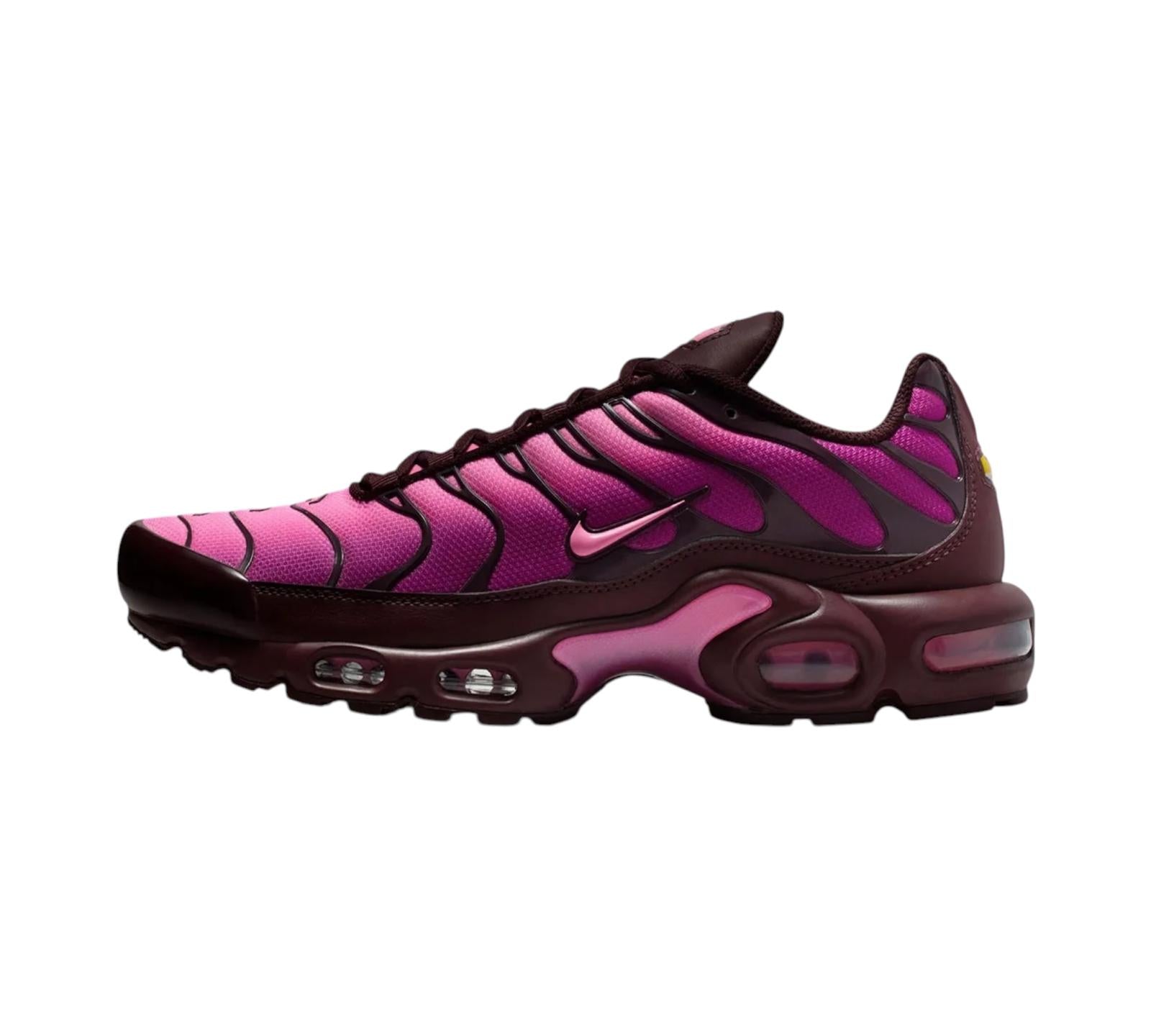 NIKE AIR MAX PLUS BURGUNDY CRUSH CACTUS FLOWER