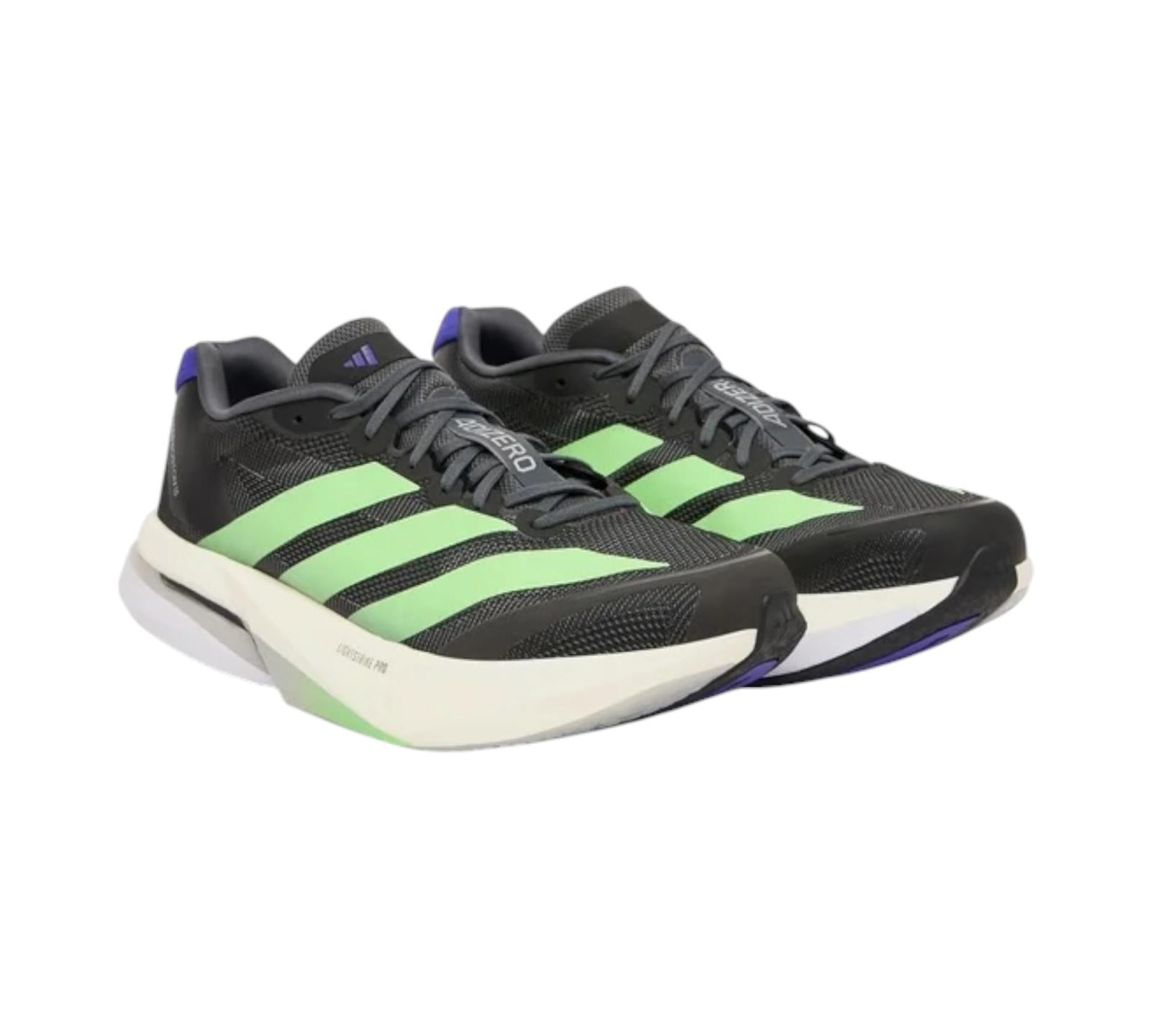 ADIZERO BOSTON 13 SHOES  BLACK LIME BURST