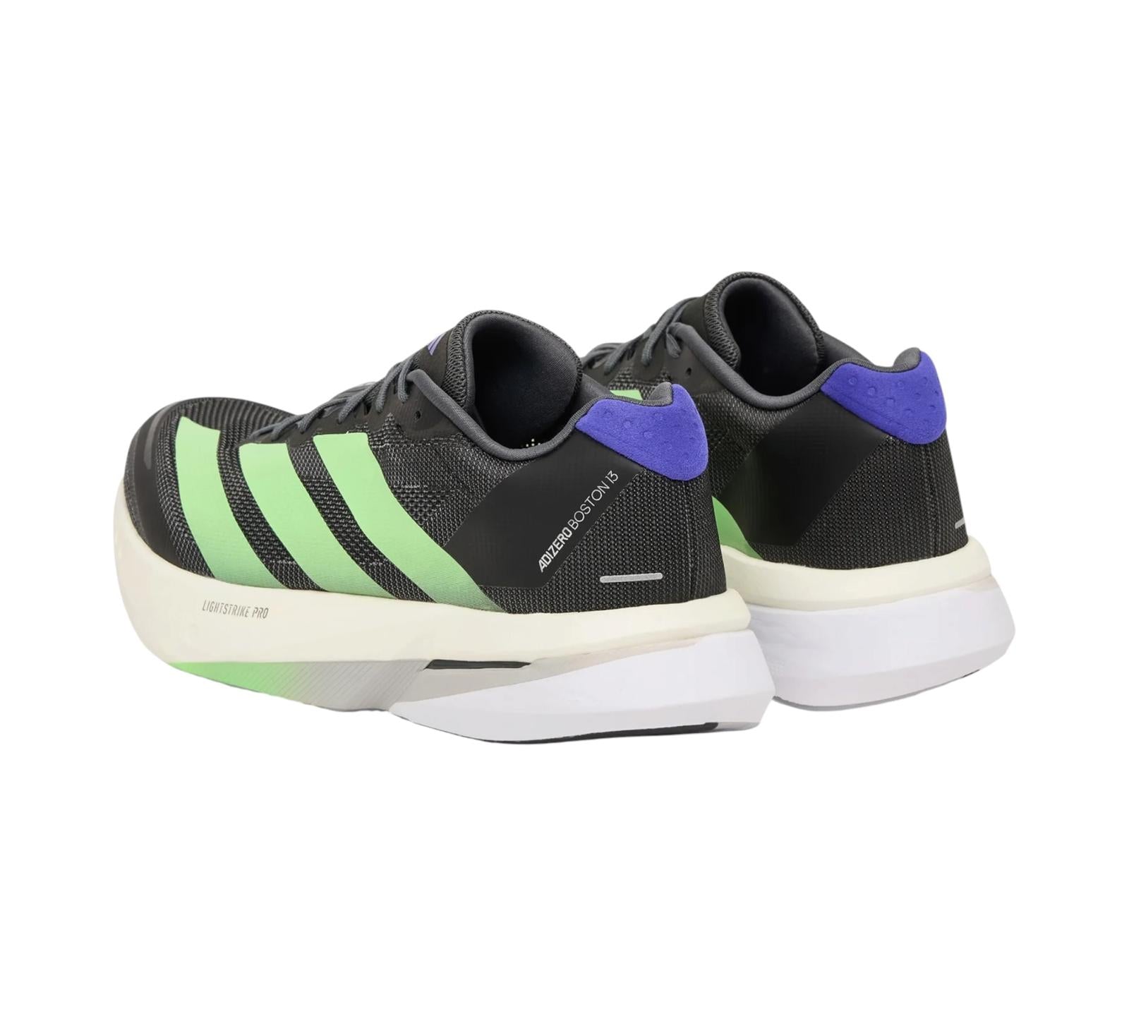 ADIZERO BOSTON 13 SHOES  BLACK LIME BURST