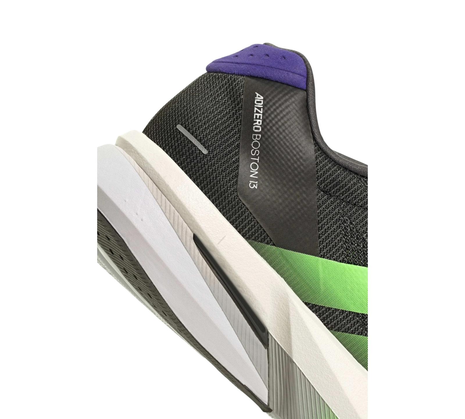 ADIZERO BOSTON 13 SHOES  BLACK LIME BURST