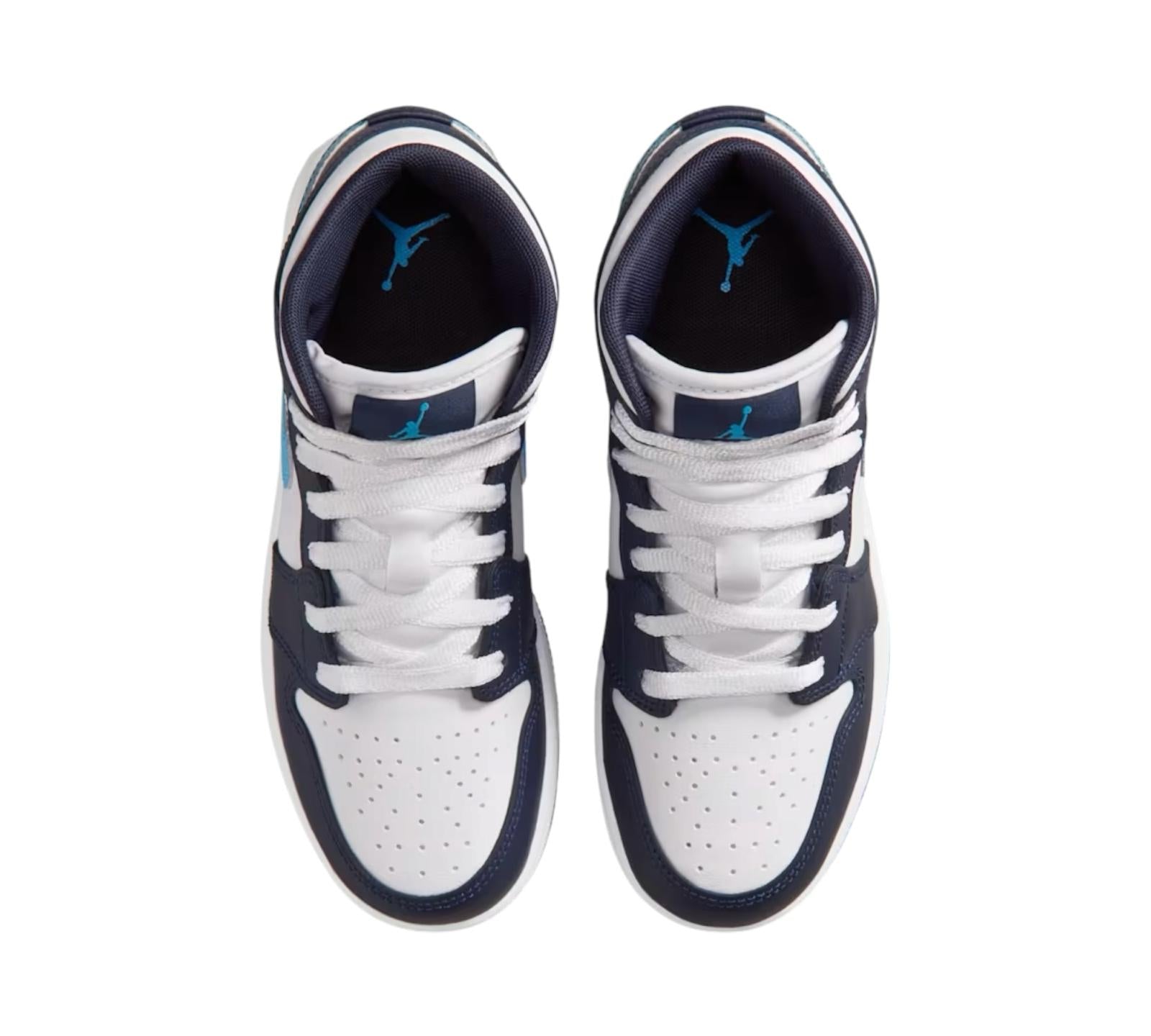 JORDAN 1 MID OBSIDIAN DARK POWDER BLUE