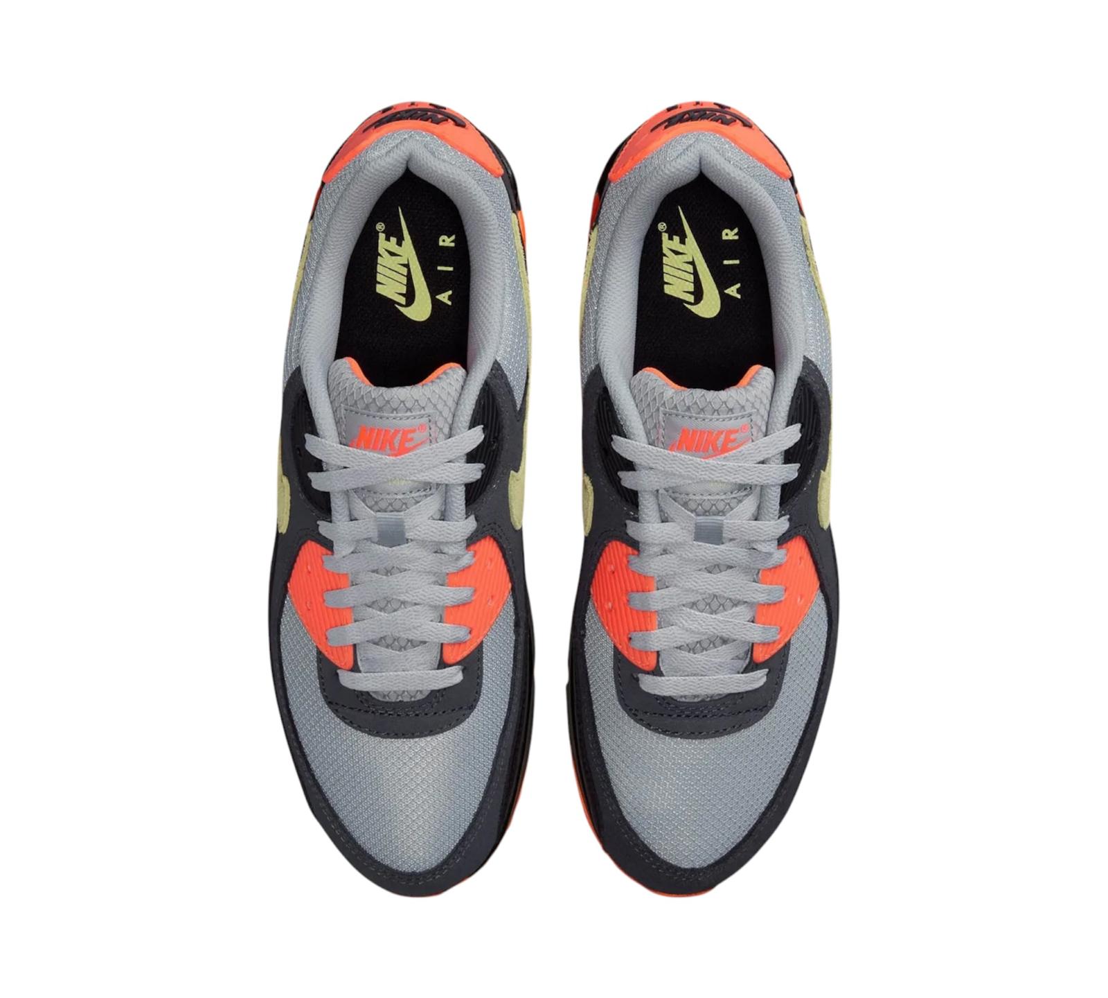 NIKE AIR MAX 90 LIGHT SMOKE GREY HYPER CRIMSON LIMELIGHT