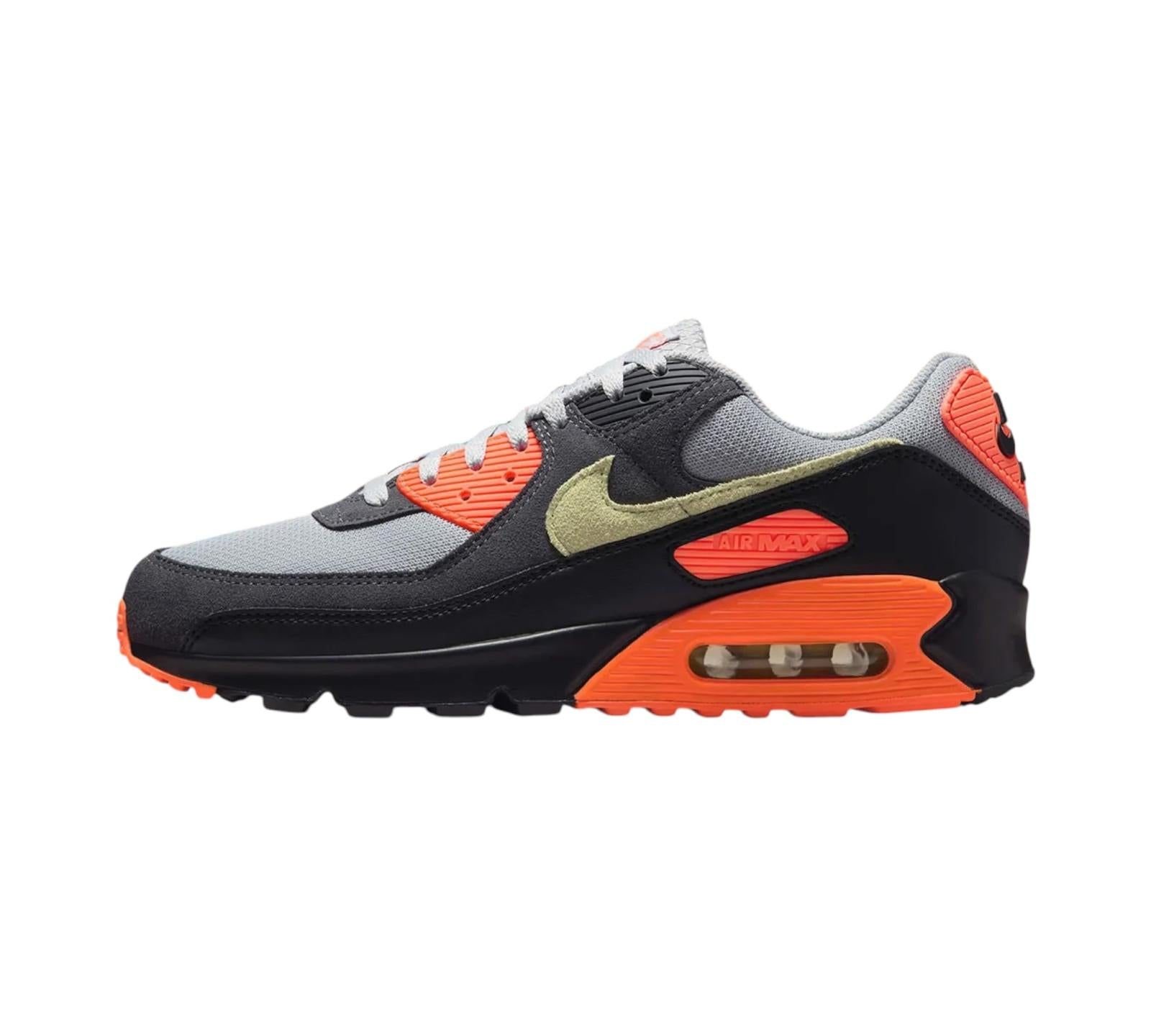 NIKE AIR MAX 90 LIGHT SMOKE GREY HYPER CRIMSON LIMELIGHT