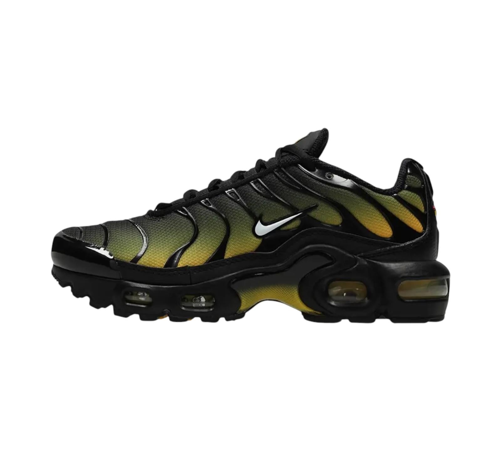 NIKE AIR MAX PLUS BLACK UNIVERSITY GOLD