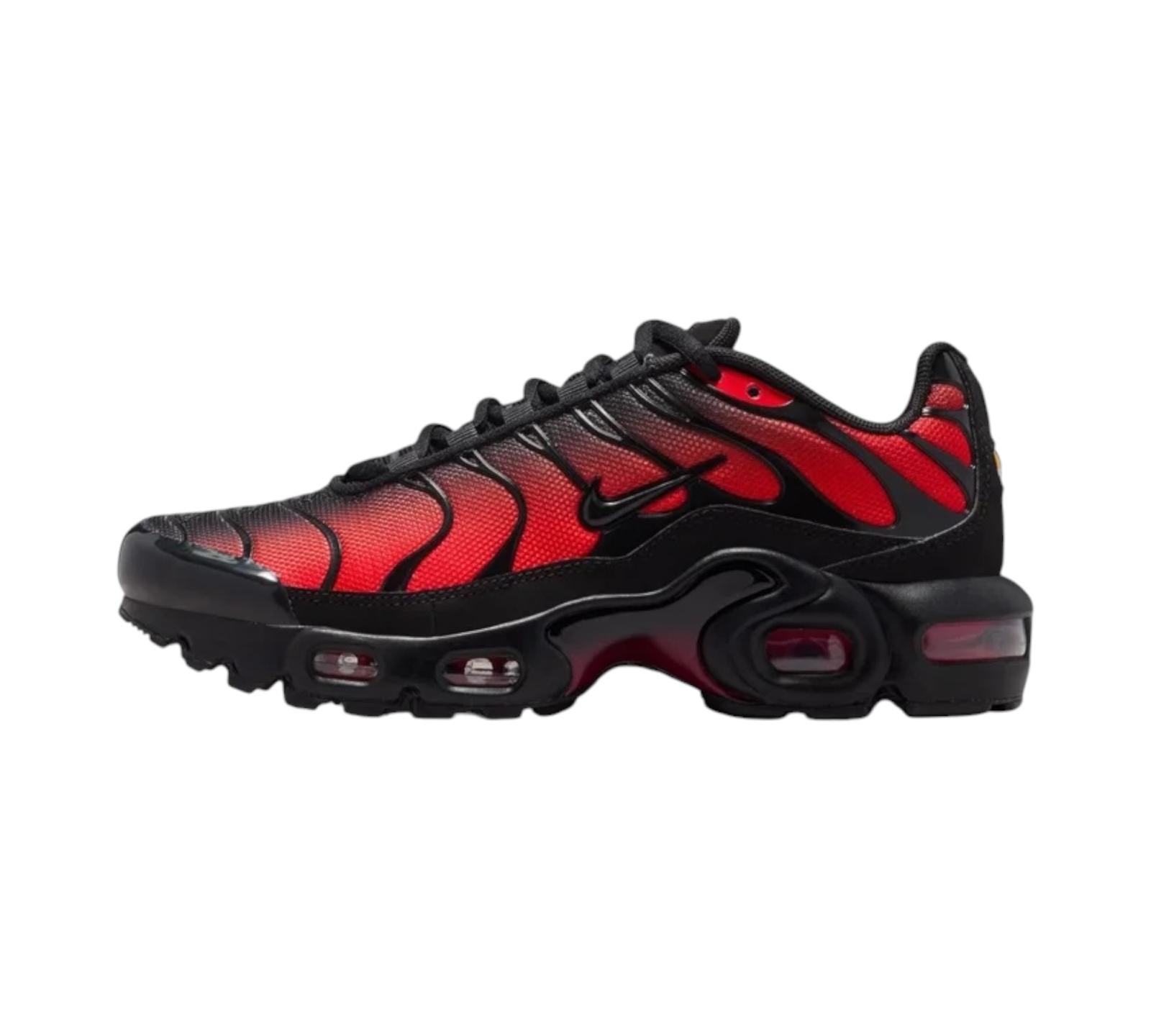 NIKE AIR MAX PLUS BLACK NOBLE RED
