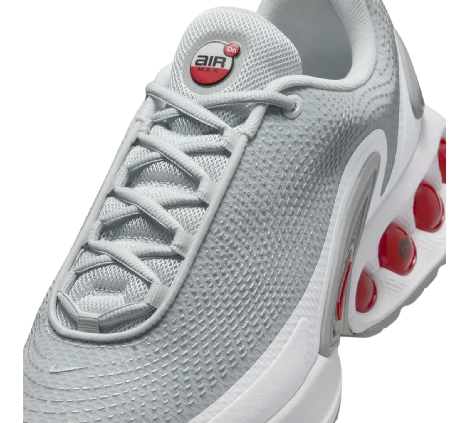 NIKE AIR MAX DN PURE PLATINUM WOLF GREY METALLIC SILVER UNIVERSITY RED