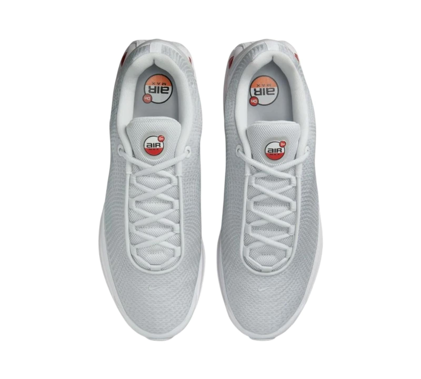 NIKE AIR MAX DN PURE PLATINUM WOLF GREY METALLIC SILVER UNIVERSITY RED