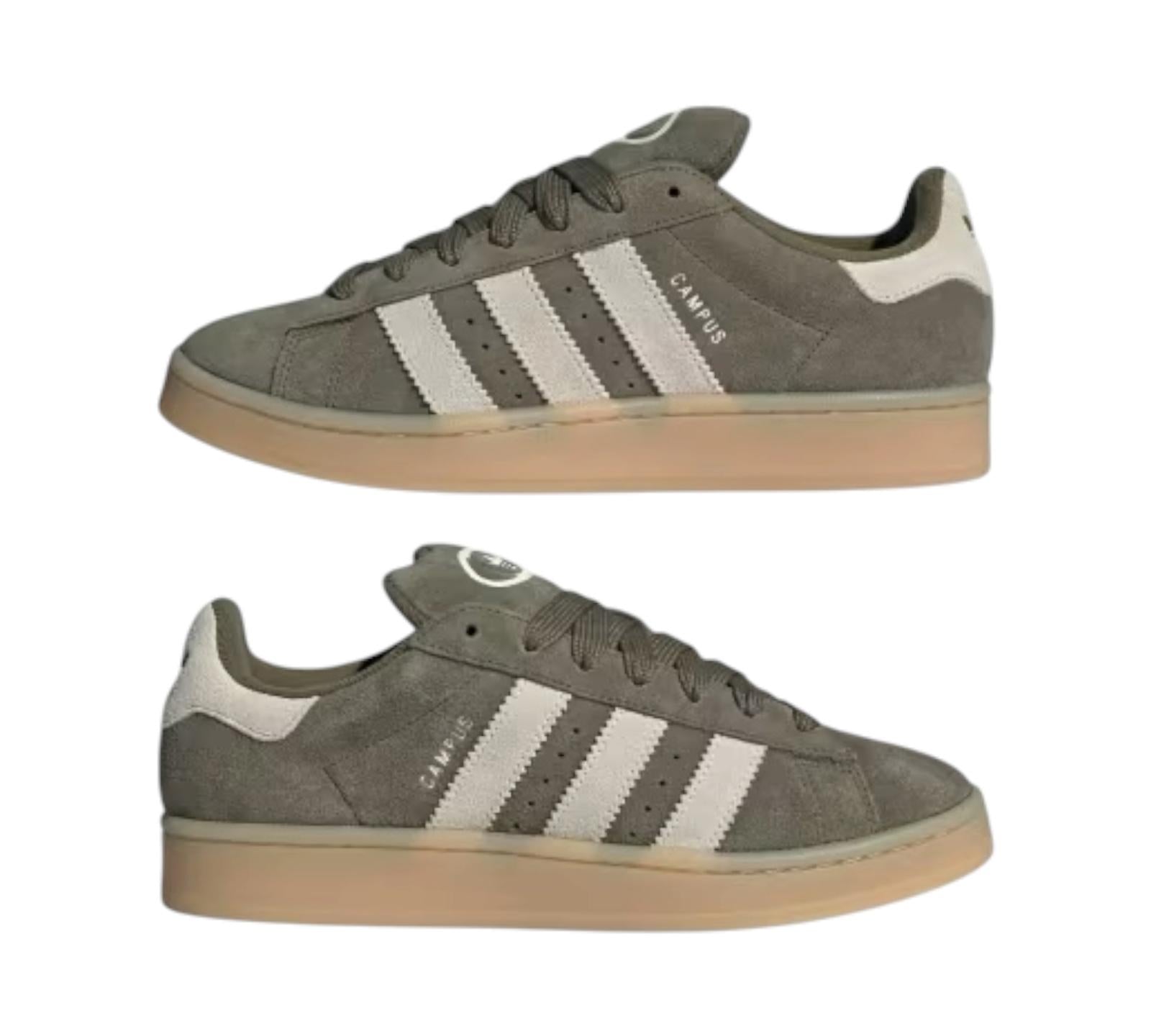 ADIDAS CAMPUS 00S CAMP MEDIUM DARK KHAKI OFF WHITE GUM