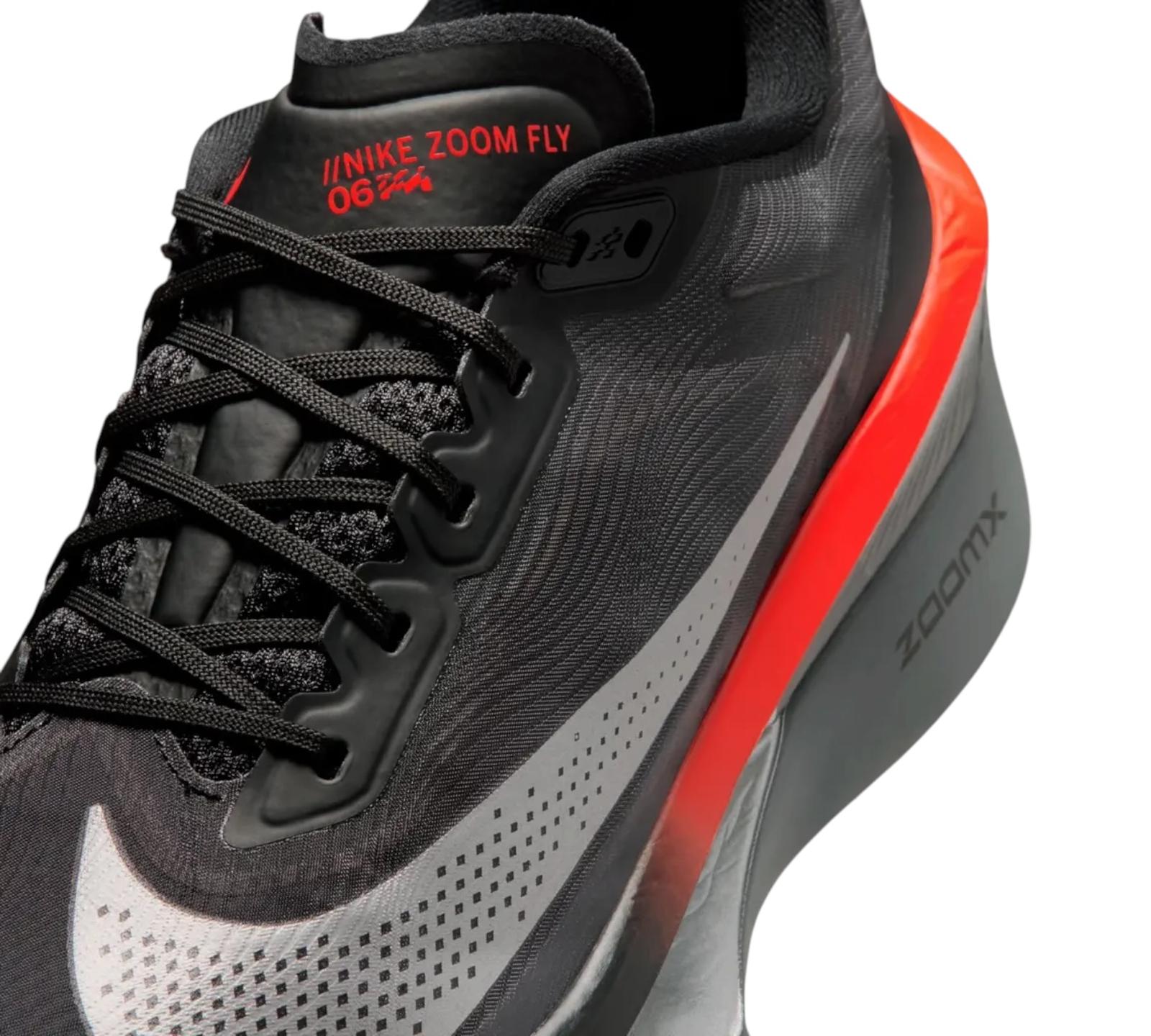 NIKE ZOOM FLY 6 BLACK METALLIC SILVER CRIMSON