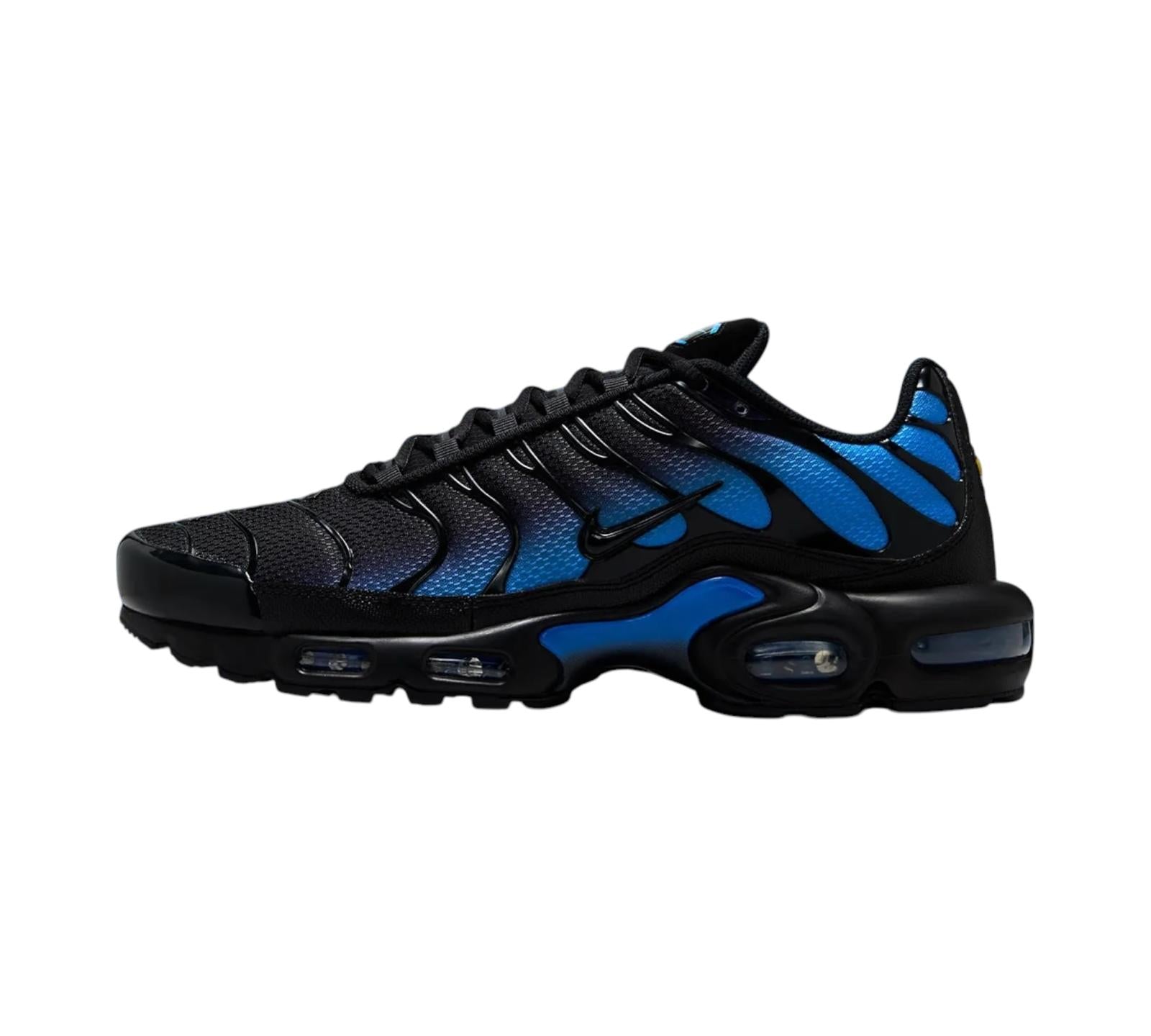 NIKE AIR MAX PLUS BLACK BLUE CRYSTAL