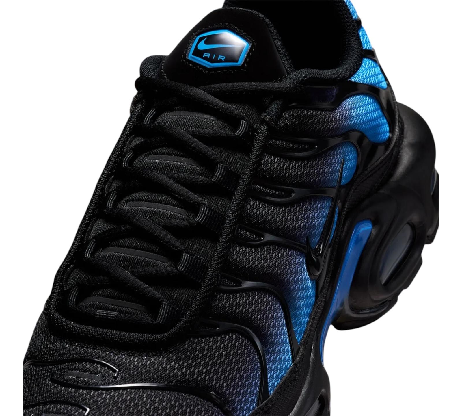 NIKE AIR MAX PLUS BLACK BLUE CRYSTAL