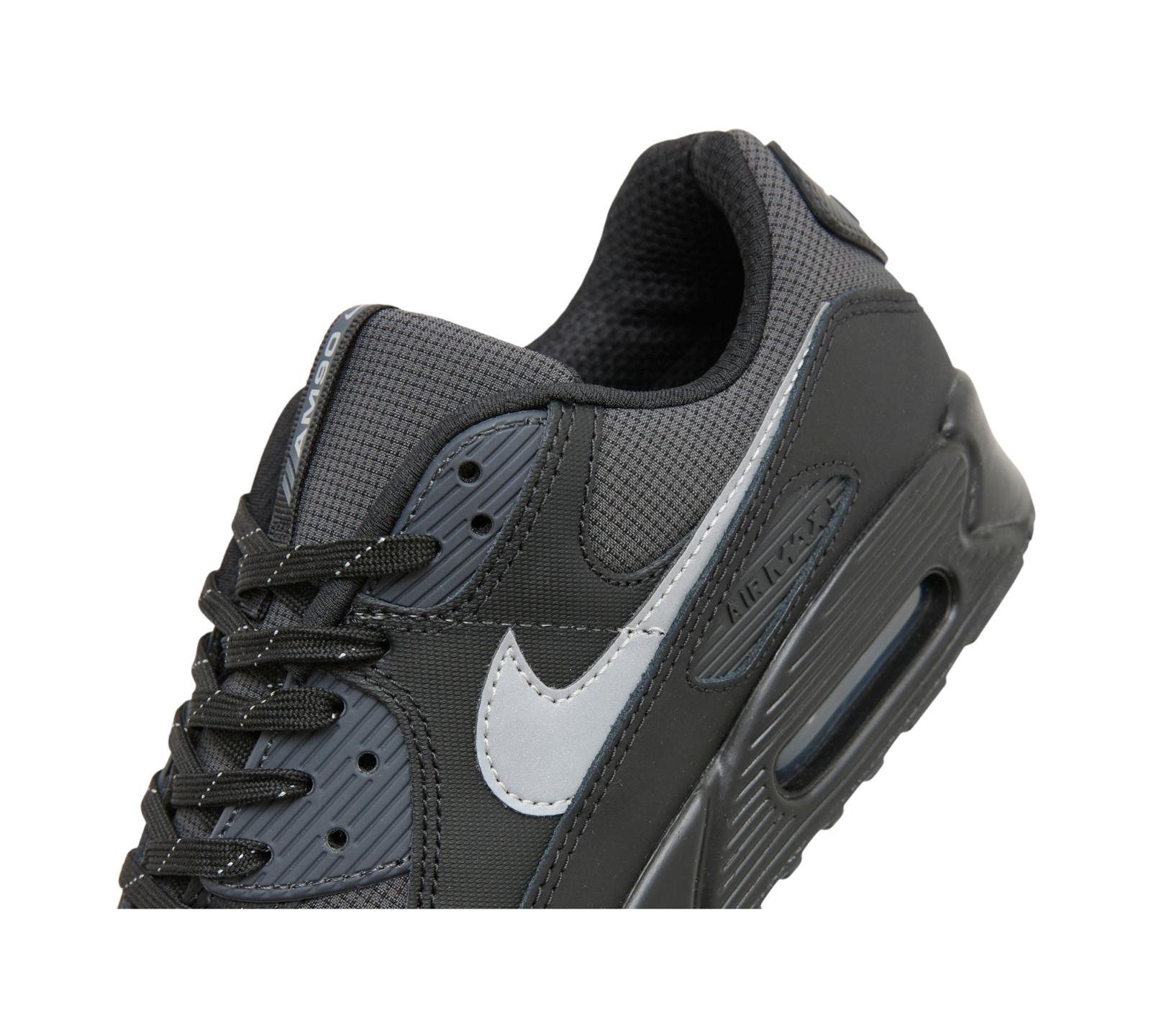 NIKE AIR MAX 90 BLACK REFLECTIVE SILVER