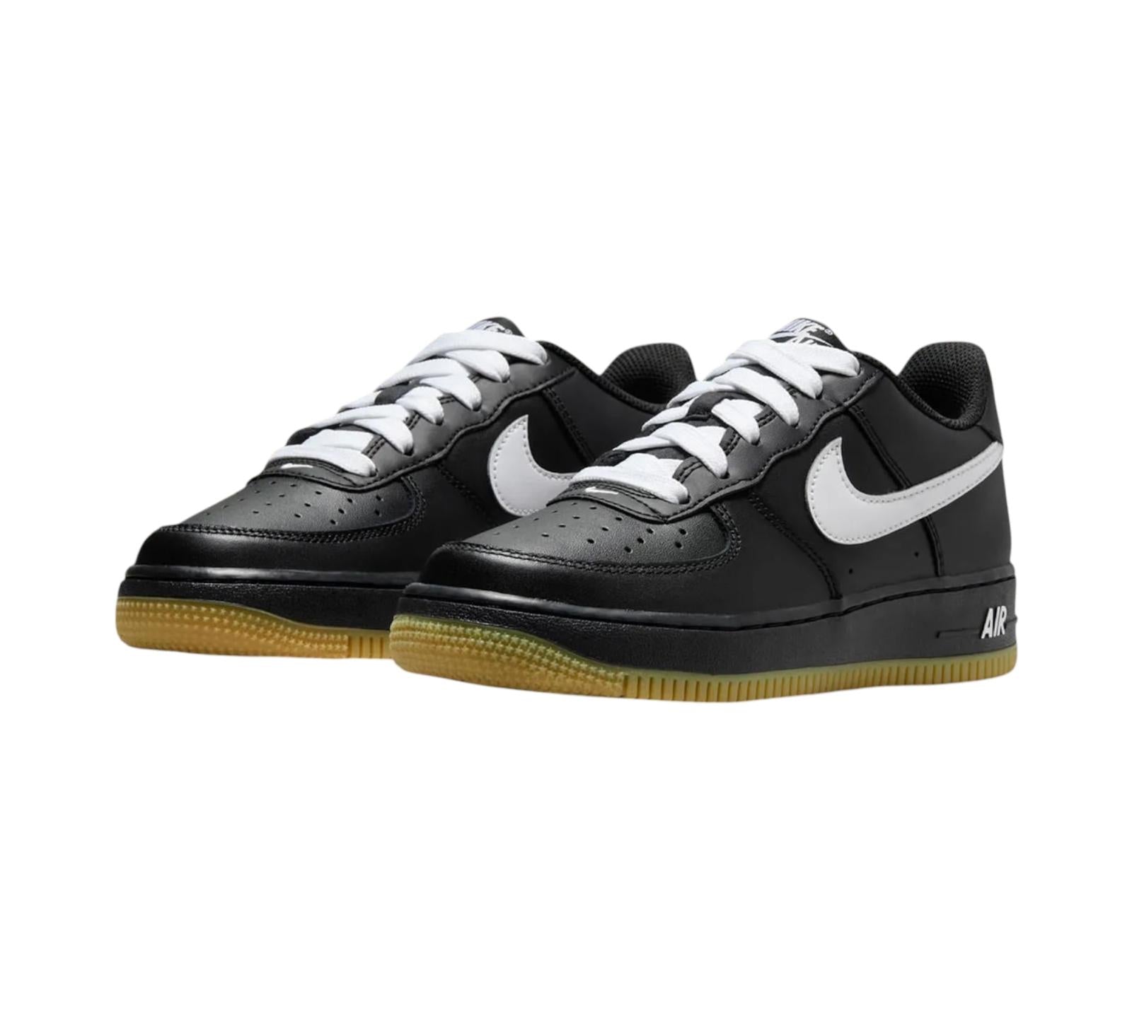NIKE AIR FORCE 1 LOW LV8 BLACK GUM LIGHT BROWN WHITE