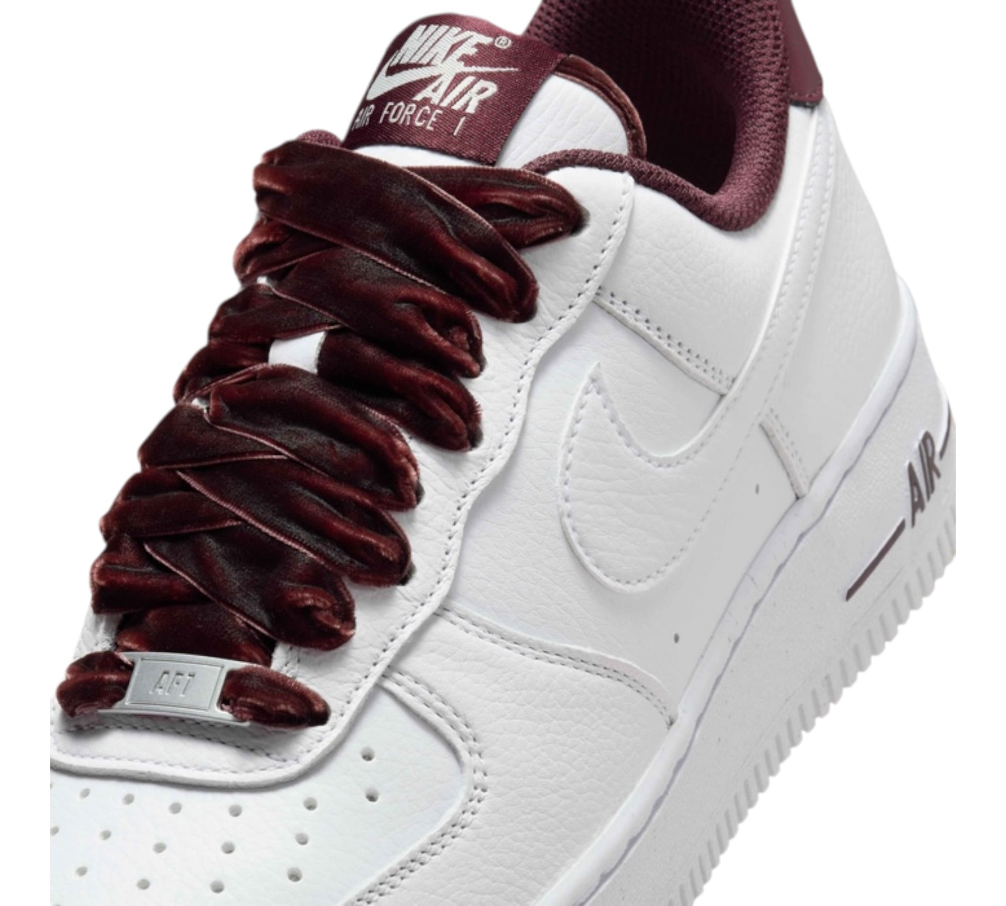 NIKE AIR FORCE 1 LOW '07 VINTAGE WHITE BURGUNDY CRUSH