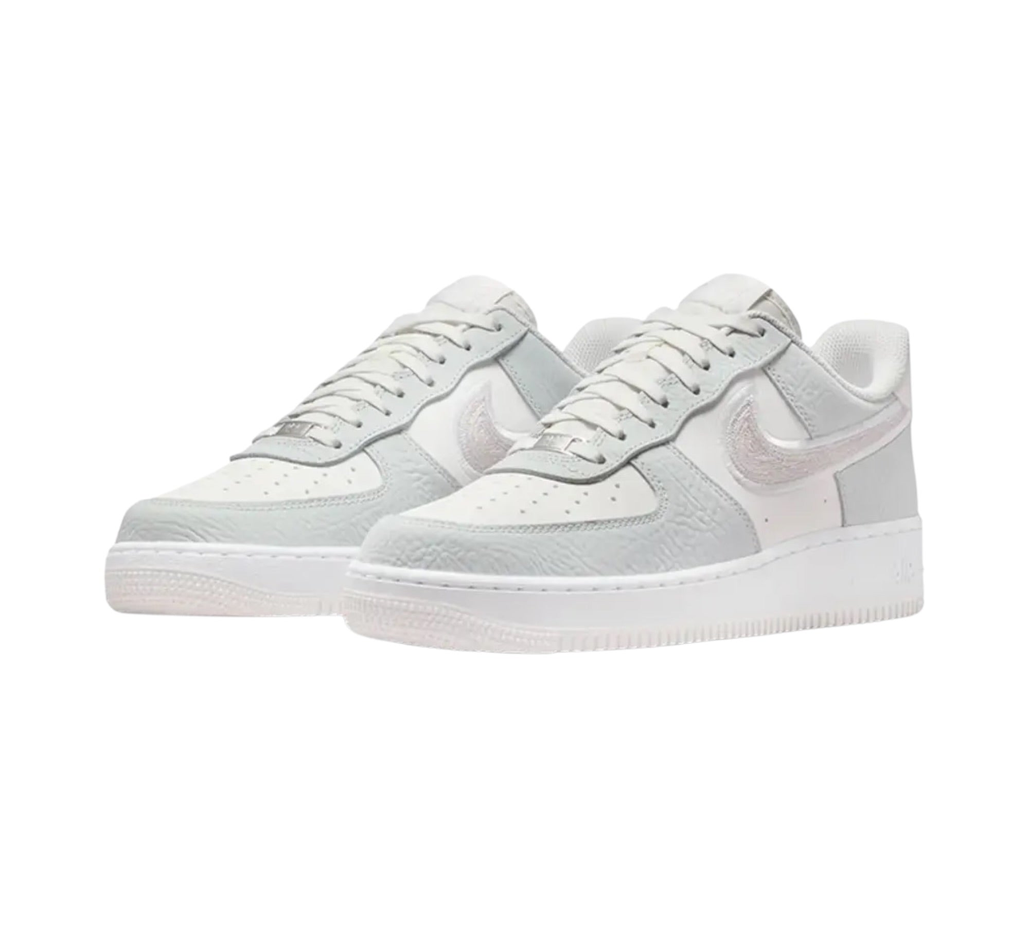 NIKE AIR FORCE 1 LOW '07 WHITE EMBROIDERED GRAYISH