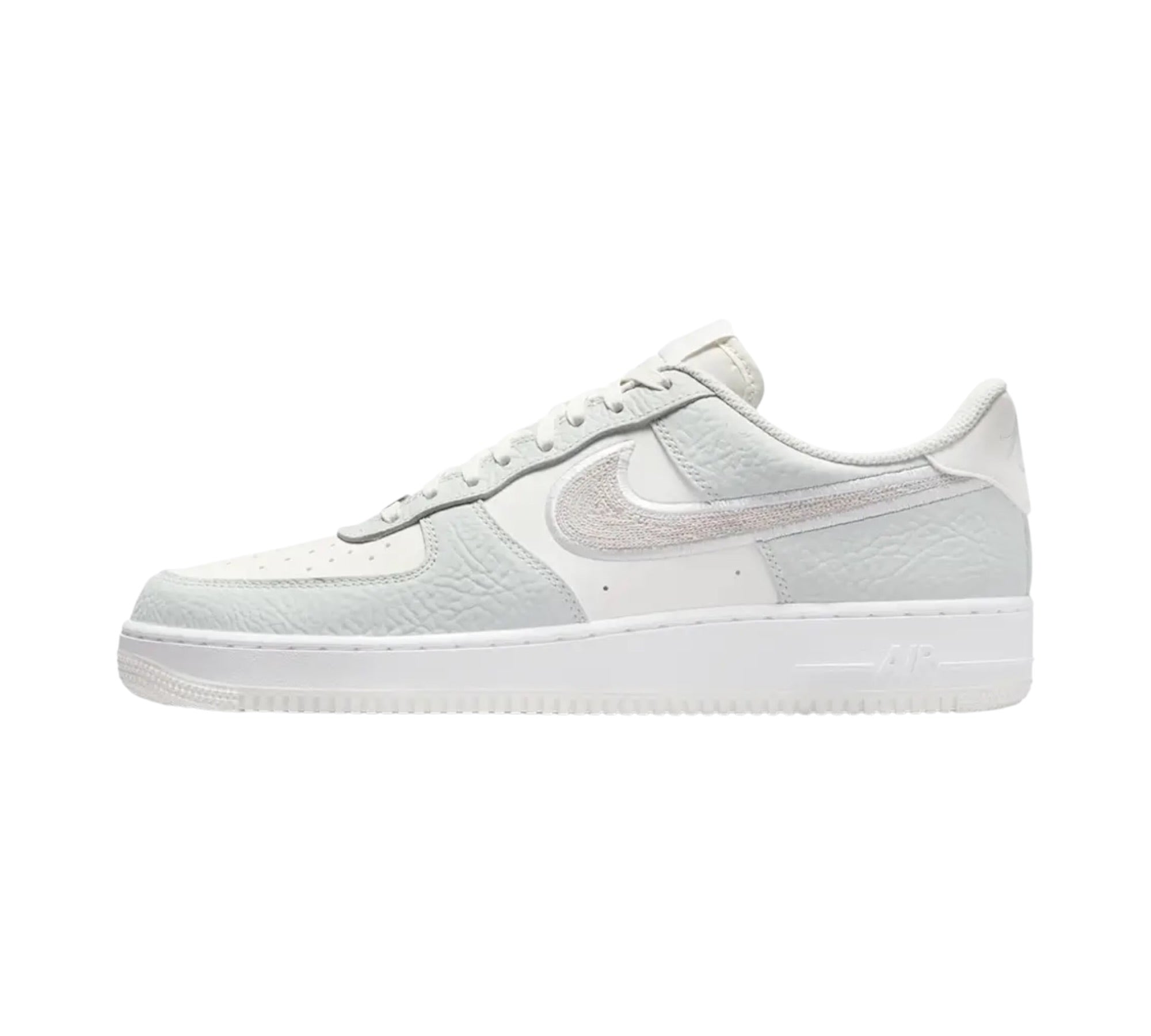 NIKE AIR FORCE 1 LOW '07 WHITE EMBROIDERED GRAYISH