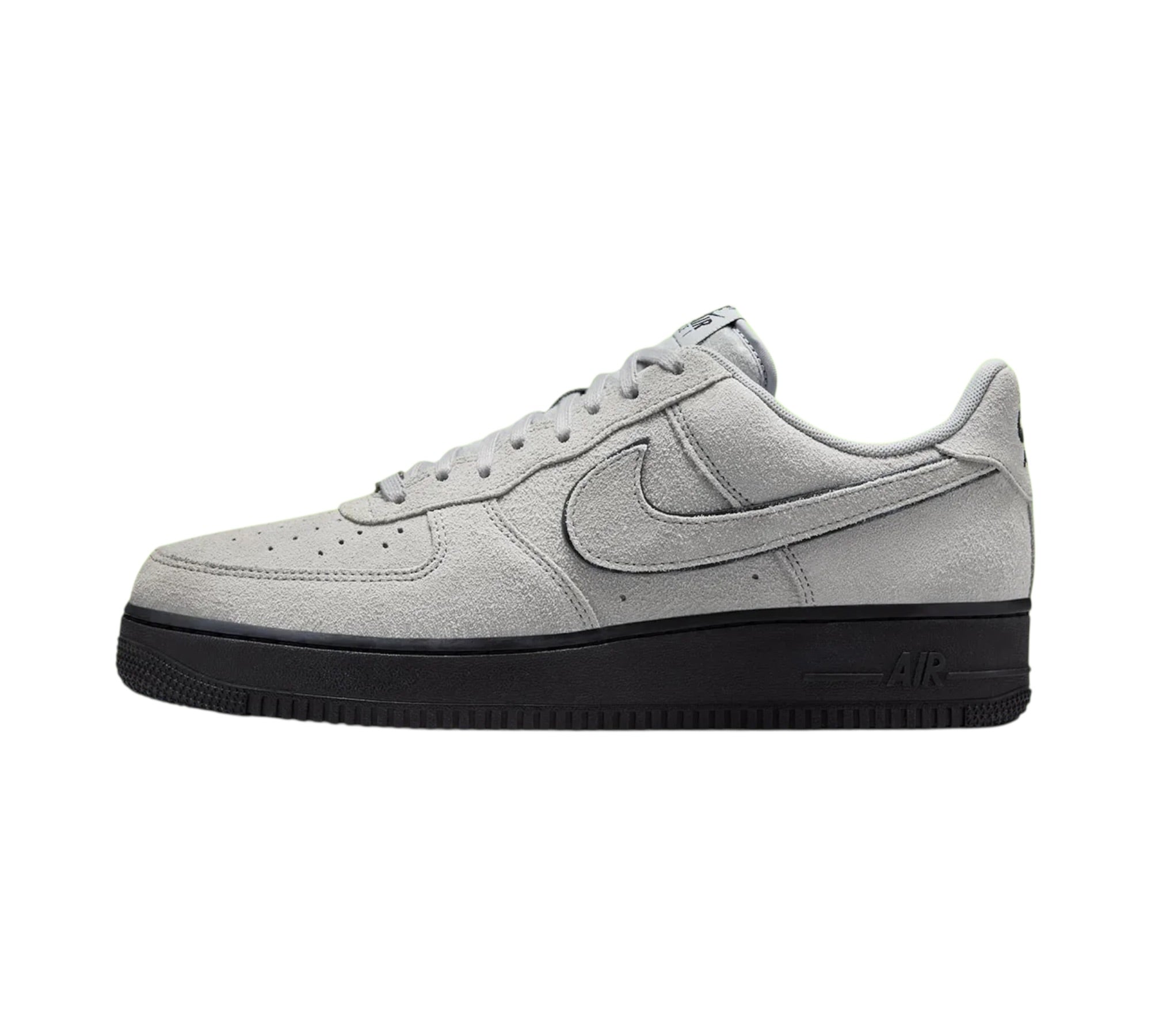 NIKE AIR FORCE 1 LOW '07 LV8 LIGHT SMOKE GREY SUEDE BLACK