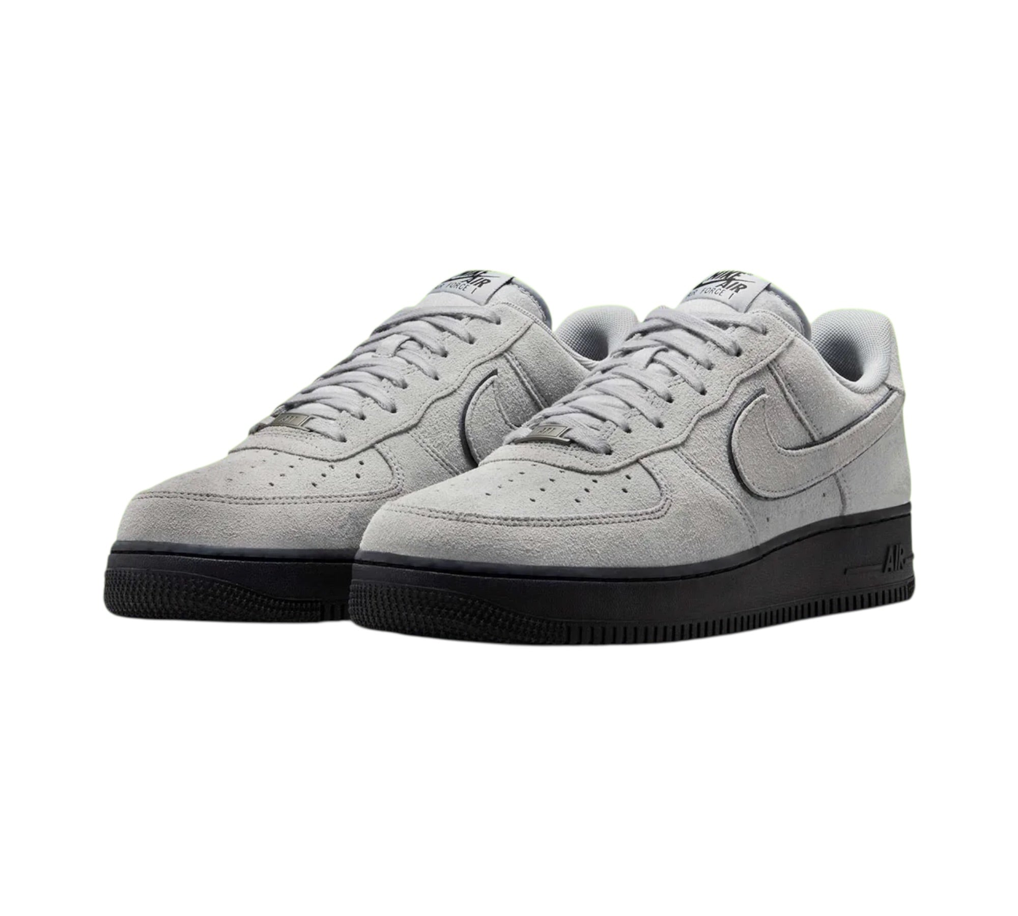 NIKE AIR FORCE 1 LOW '07 LV8 LIGHT SMOKE GREY SUEDE BLACK