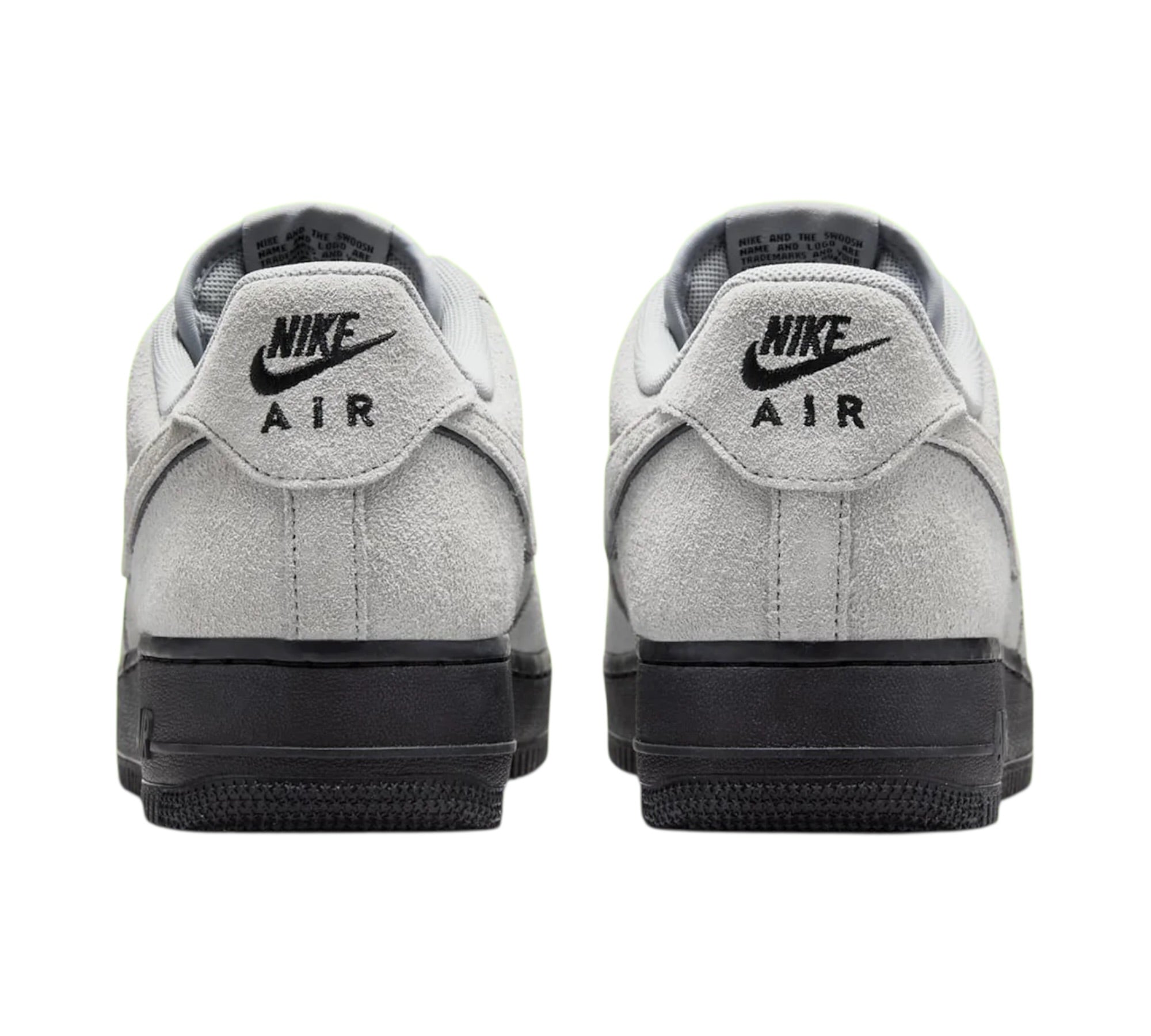 NIKE AIR FORCE 1 LOW '07 LV8 LIGHT SMOKE GREY SUEDE BLACK