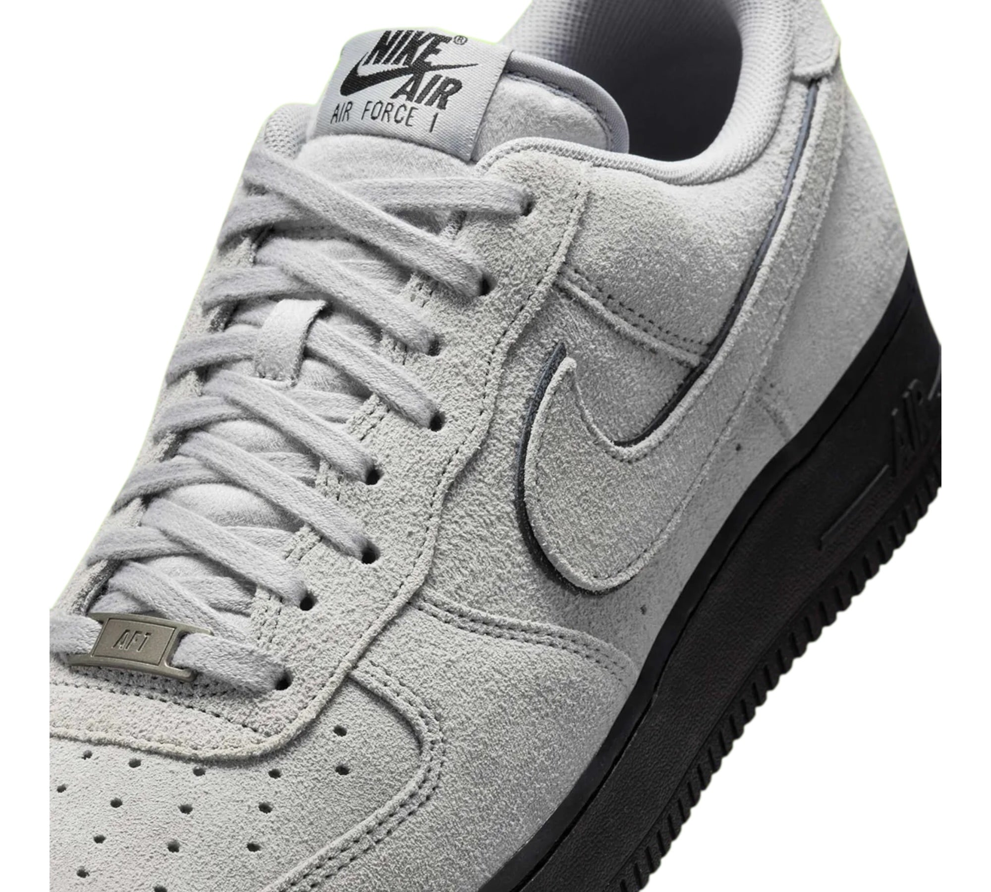 NIKE AIR FORCE 1 LOW '07 LV8 LIGHT SMOKE GREY SUEDE BLACK