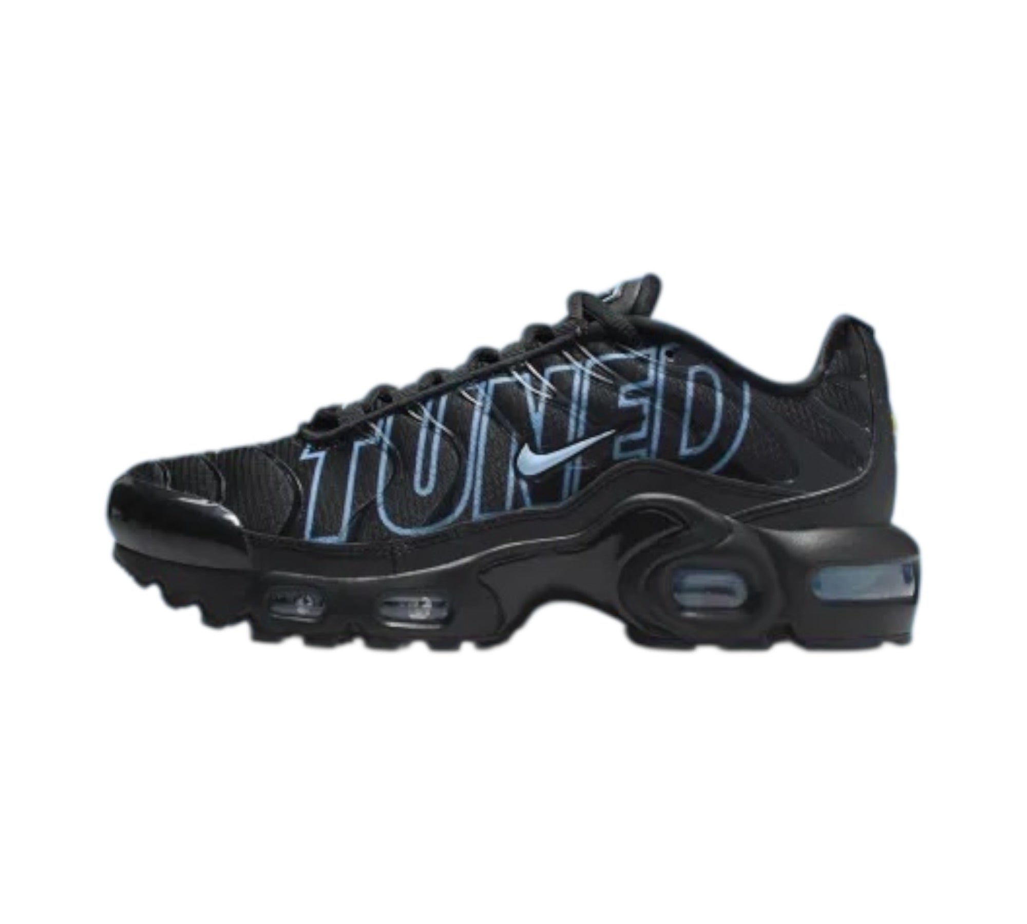NIKE AIR MAX PLUS GS TUNED BLACK UNIVERSITY BLUE